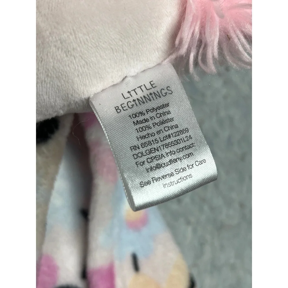Little Beginnings Pink Unicorn Baby Security Blanket Floral‎ Fleece Lovey Plush